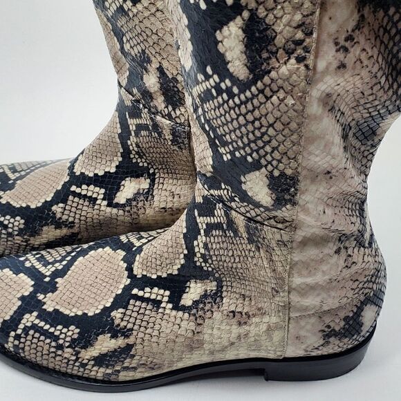 Stuart Weitzman pathython over the knee flat heel boots Cream - Picture 12 of 14